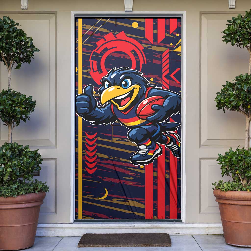 Adelaide Crows Door Cover Mascot Cartoon Football Illustration Style