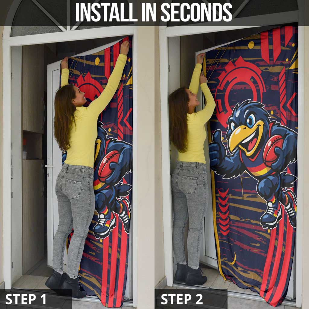 Adelaide Crows Door Cover Mascot Cartoon Football Illustration Style