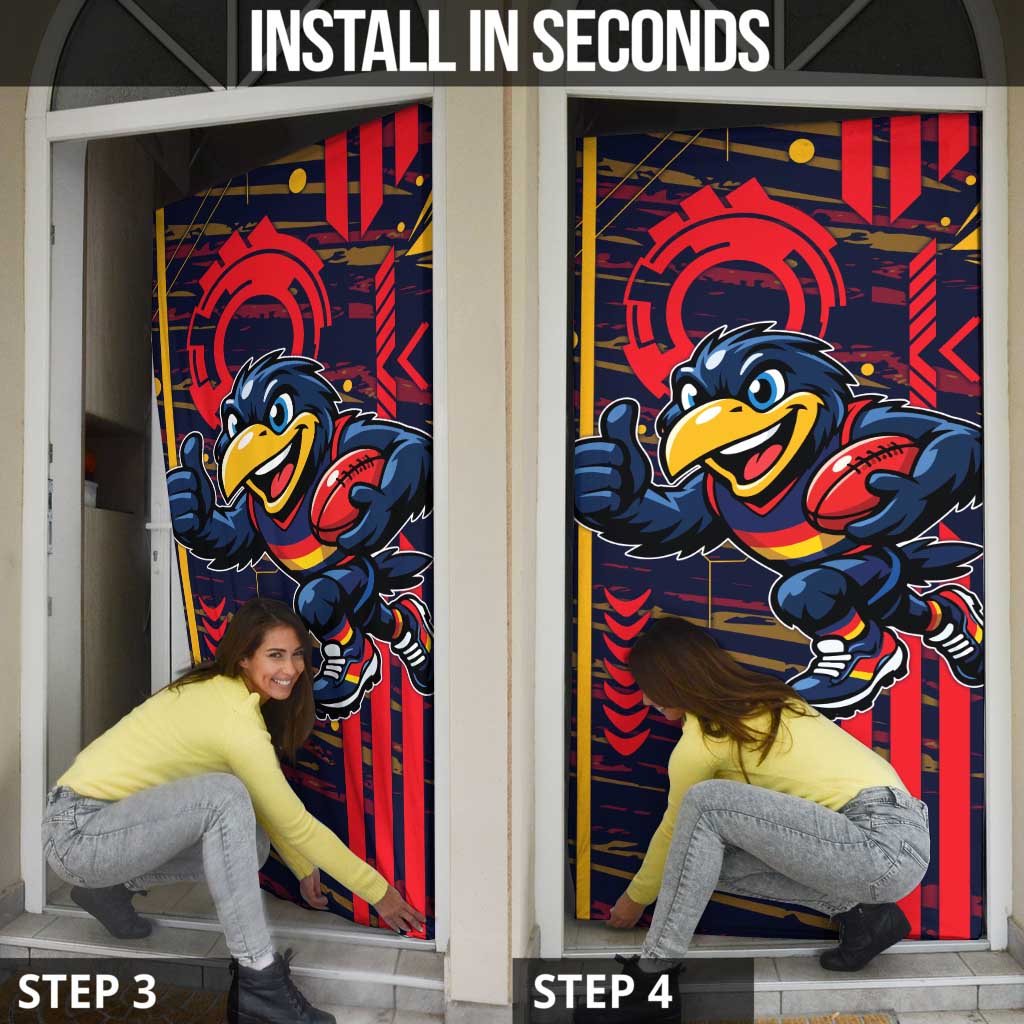 Adelaide Crows Door Cover Mascot Cartoon Football Illustration Style