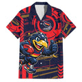 Adelaide Crows Family Matching Off Shoulder Maxi Dress and Hawaiian Shirt Mascot Cartoon Football Illustration Style