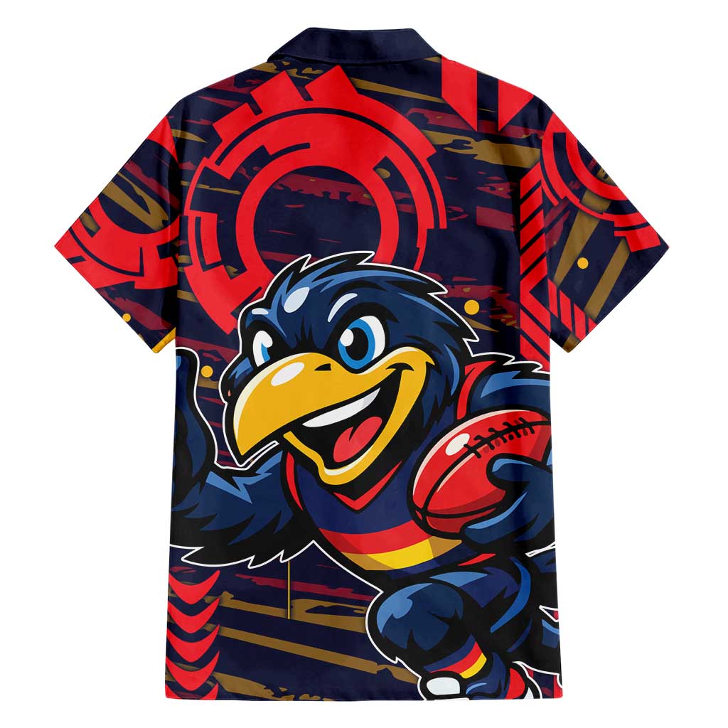 Adelaide Crows Family Matching Off Shoulder Maxi Dress and Hawaiian Shirt Mascot Cartoon Football Illustration Style