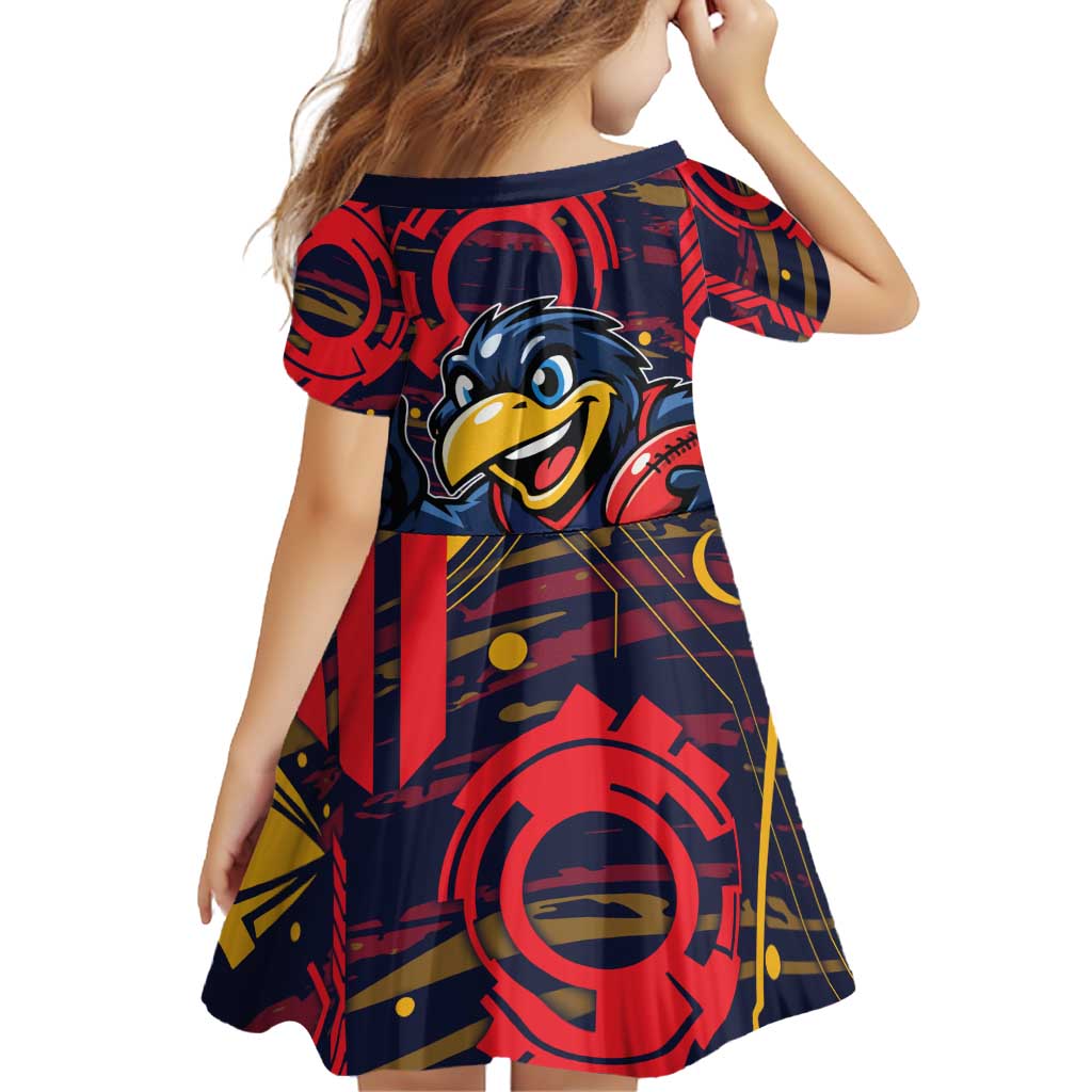 Adelaide Crows Family Matching Summer Maxi Dress and Hawaiian Shirt Mascot Cartoon Football Illustration Style