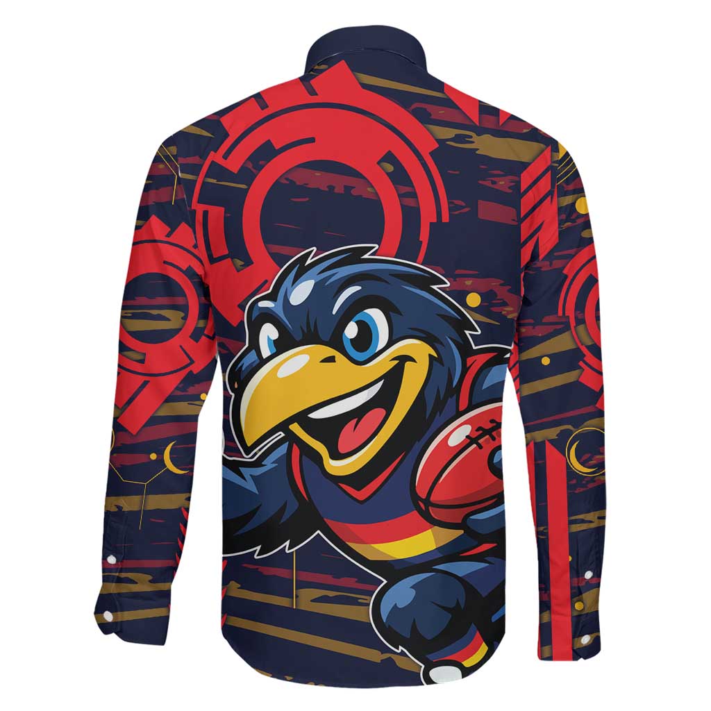 Adelaide Crows Family Matching Summer Maxi Dress and Hawaiian Shirt Mascot Cartoon Football Illustration Style