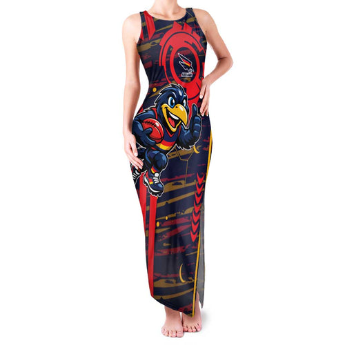 Adelaide Crows Family Matching Tank Maxi Dress and Hawaiian Shirt Mascot Cartoon Football Illustration Style