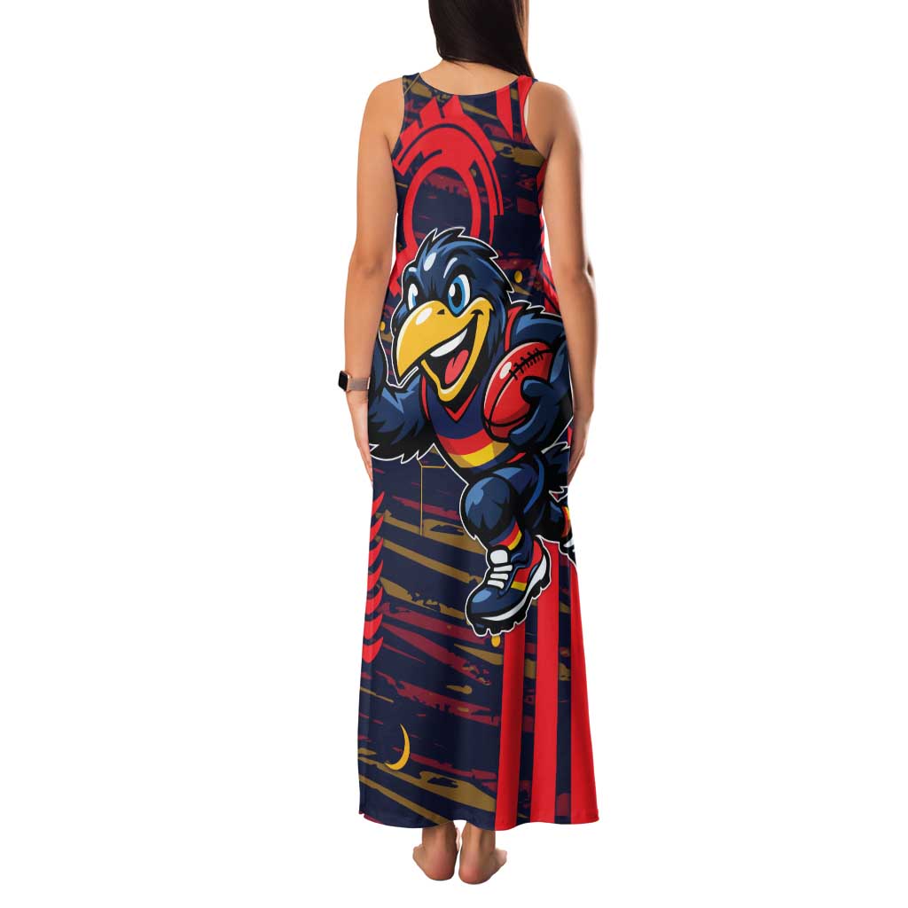 Adelaide Crows Family Matching Tank Maxi Dress and Hawaiian Shirt Mascot Cartoon Football Illustration Style