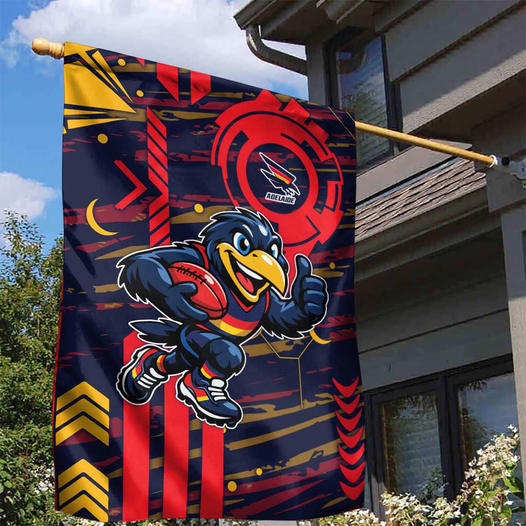 Adelaide Crows Garden Flag Mascot Cartoon Football Illustration Style