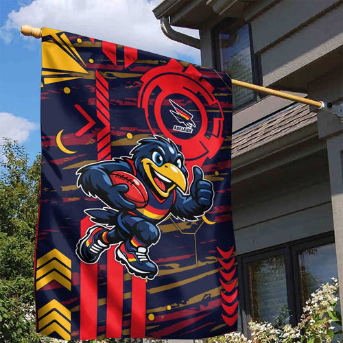 Adelaide Crows Garden Flag Mascot Cartoon Football Illustration Style