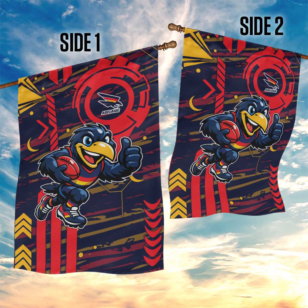 Adelaide Crows Garden Flag Mascot Cartoon Football Illustration Style