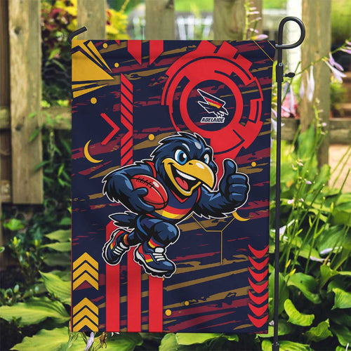 Adelaide Crows Garden Flag Mascot Cartoon Football Illustration Style
