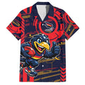 Adelaide Crows Hawaiian Shirt Mascot Cartoon Football Illustration Style