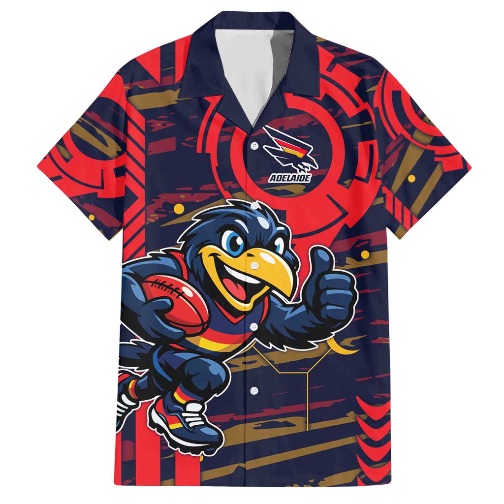 Adelaide Crows Hawaiian Shirt Mascot Cartoon Football Illustration Style