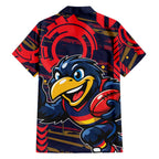 Adelaide Crows Hawaiian Shirt Mascot Cartoon Football Illustration Style