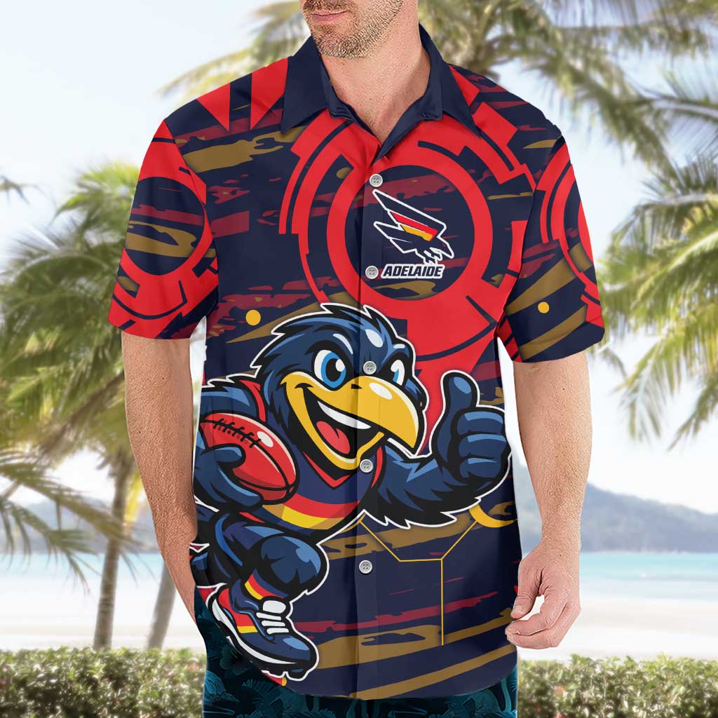 Adelaide Crows Hawaiian Shirt Mascot Cartoon Football Illustration Style