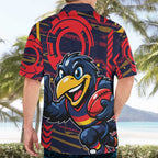 Adelaide Crows Hawaiian Shirt Mascot Cartoon Football Illustration Style