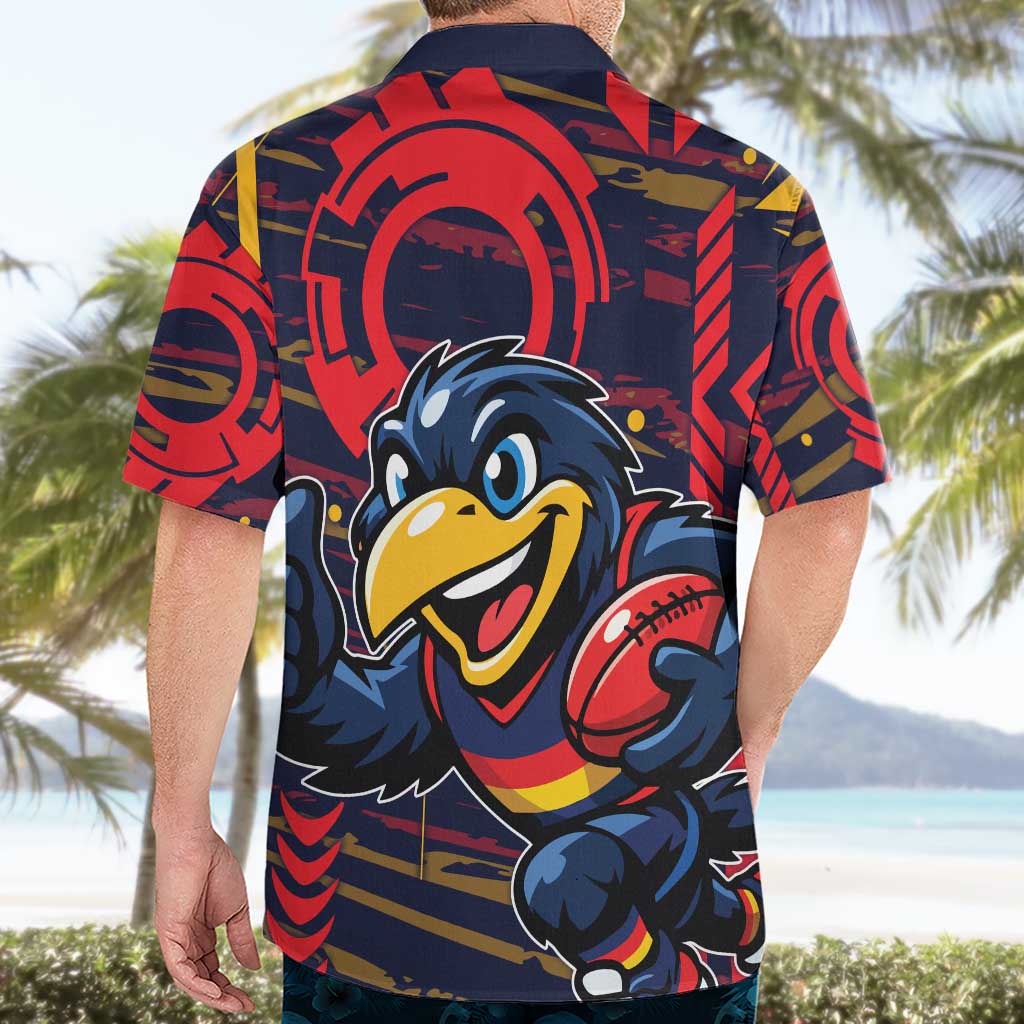 Adelaide Crows Hawaiian Shirt Mascot Cartoon Football Illustration Style