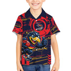 Adelaide Crows Hawaiian Shirt Mascot Cartoon Football Illustration Style