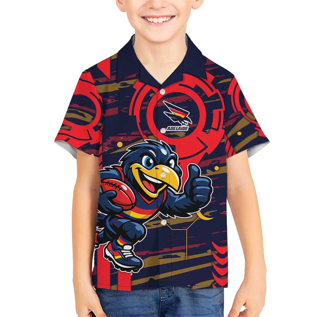 Adelaide Crows Hawaiian Shirt Mascot Cartoon Football Illustration Style