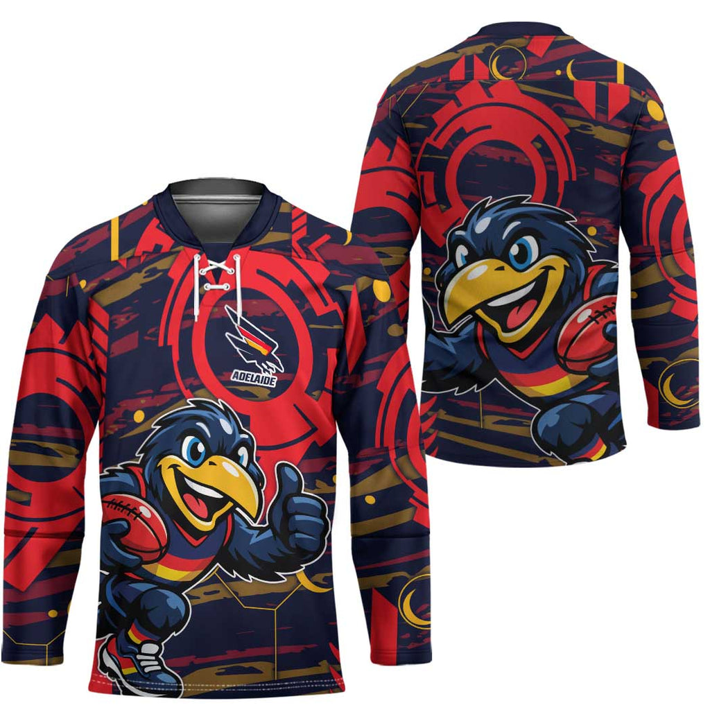Adelaide Crows Hockey Jersey Mascot Cartoon Football Illustration Style