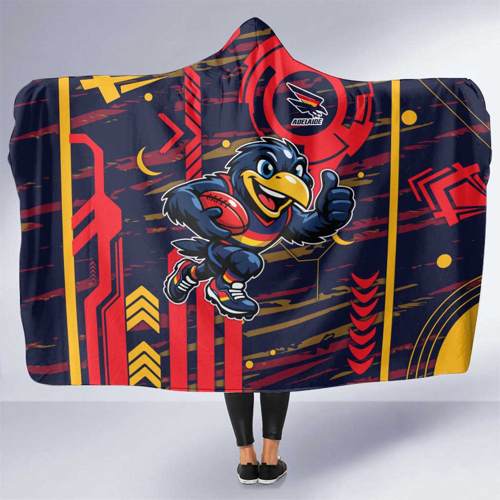 Adelaide Crows Hooded Blanket Mascot Cartoon Football Illustration Style