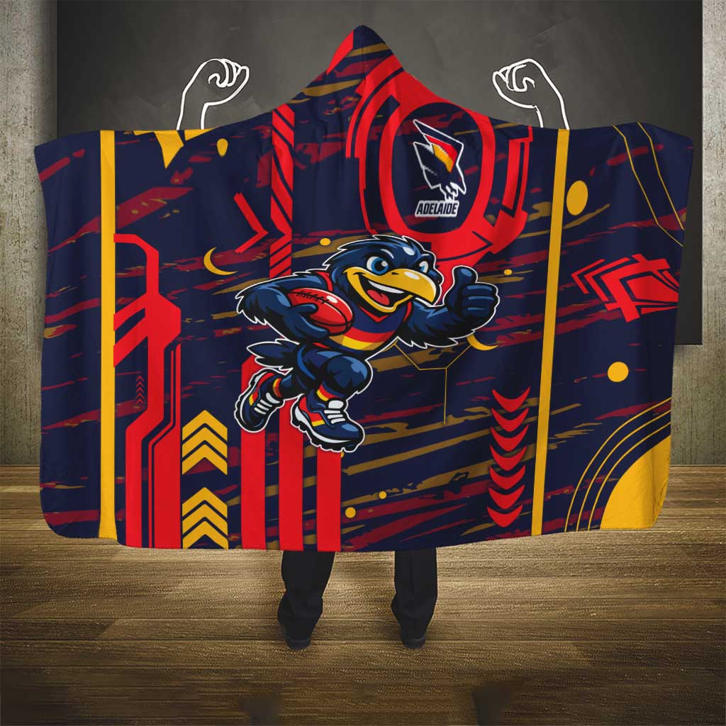 Adelaide Crows Hooded Blanket Mascot Cartoon Football Illustration Style