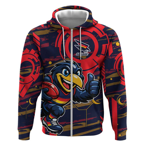 Adelaide Crows Hoodie Mascot Cartoon Football Illustration Style