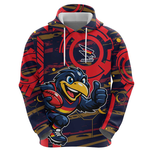 Adelaide Crows Hoodie Mascot Cartoon Football Illustration Style