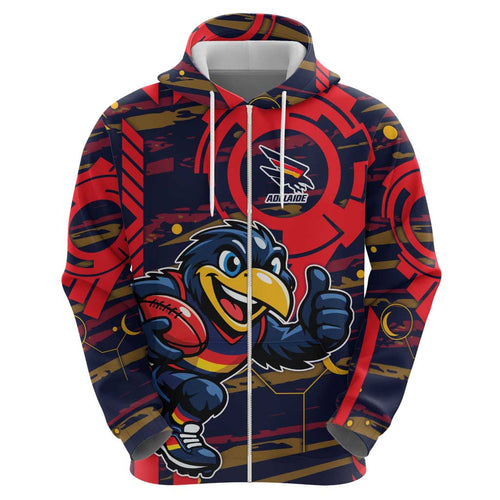Adelaide Crows Hoodie Mascot Cartoon Football Illustration Style