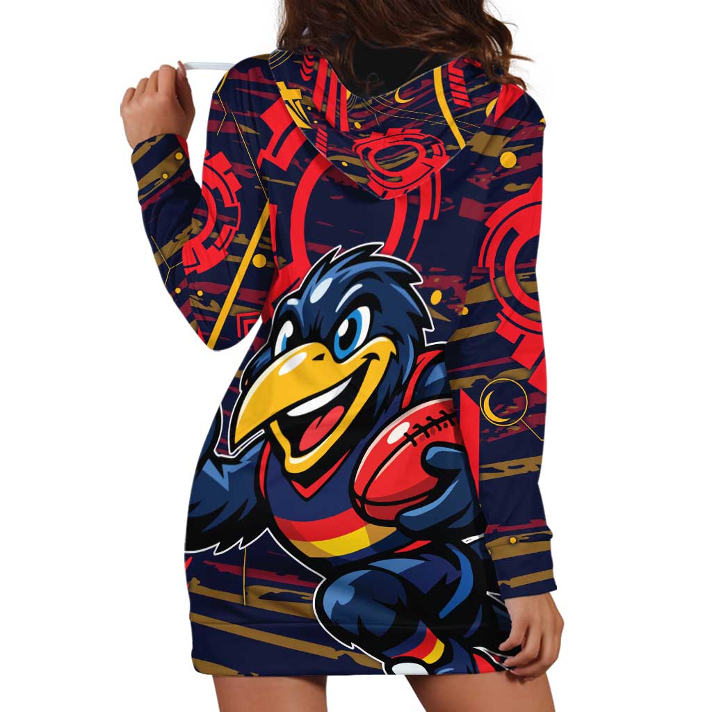 Adelaide Crows Hoodie Dress Mascot Cartoon Football Illustration Style