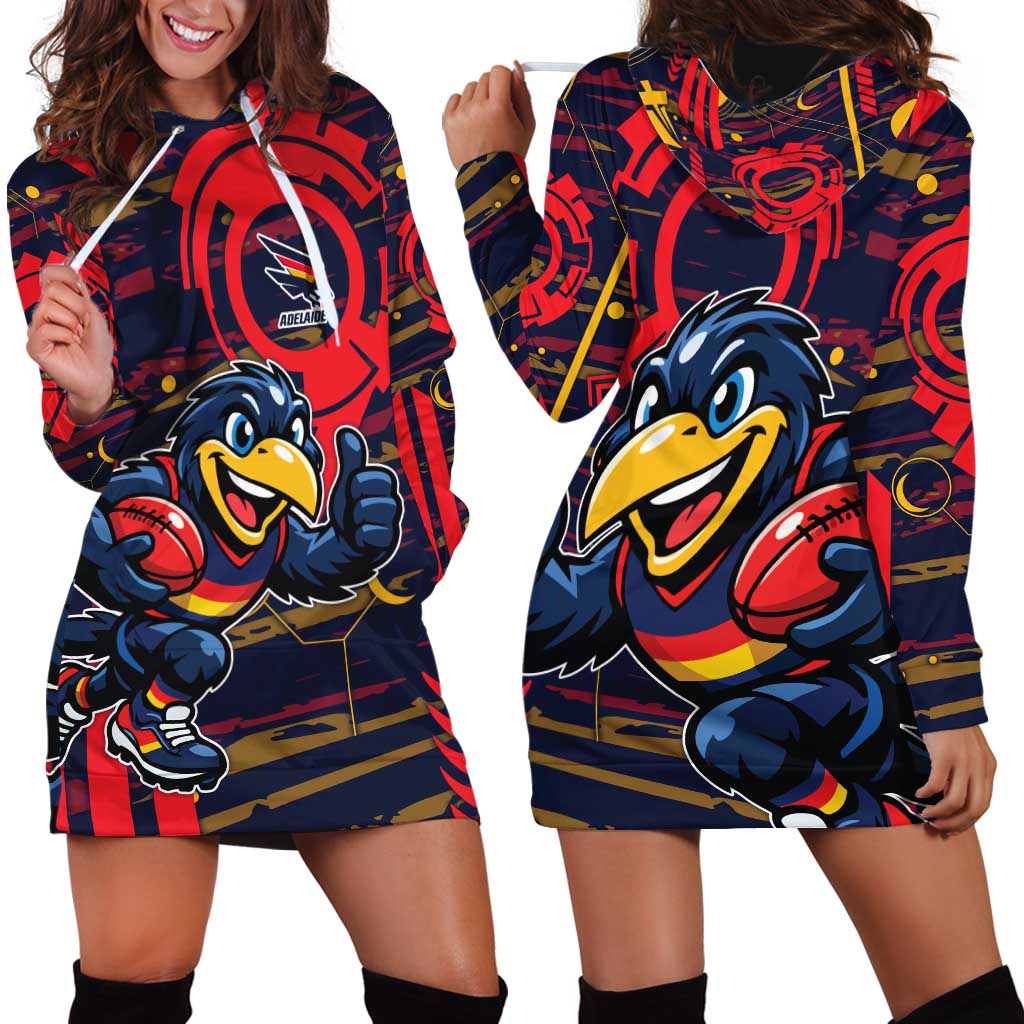 Adelaide Crows Hoodie Dress Mascot Cartoon Football Illustration Style
