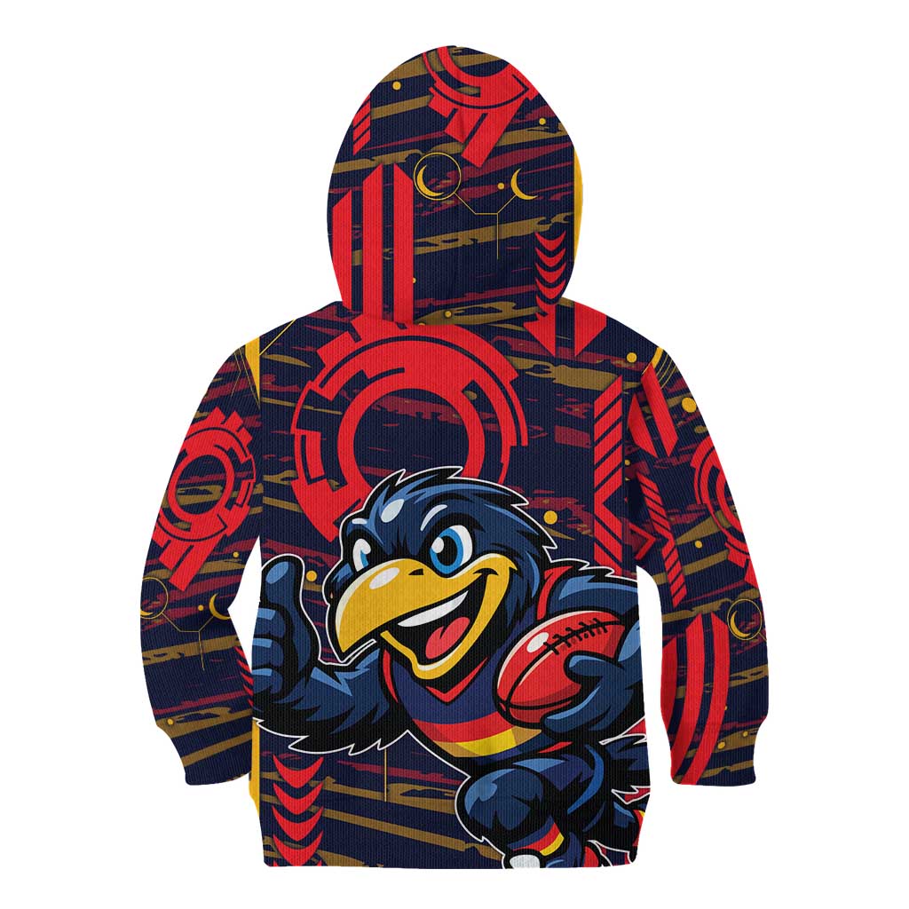 Adelaide Crows Kid Hoodie Mascot Cartoon Football Illustration Style