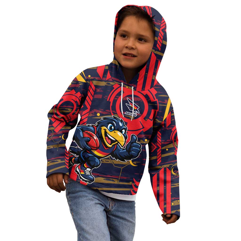 Adelaide Crows Kid Hoodie Mascot Cartoon Football Illustration Style