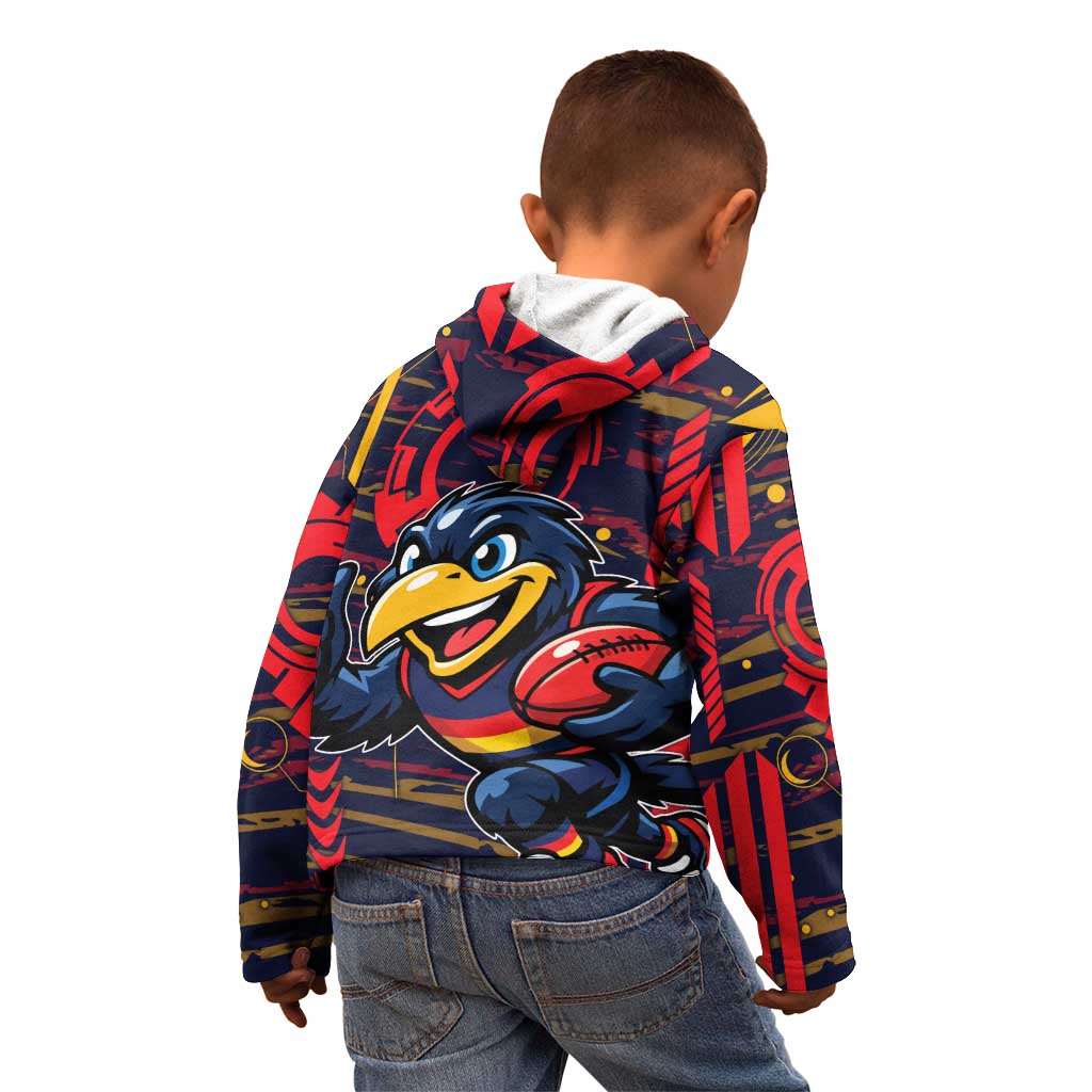 Adelaide Crows Kid Hoodie Mascot Cartoon Football Illustration Style