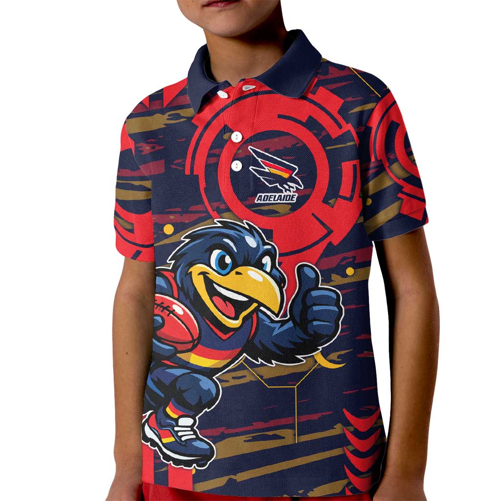 Adelaide Crows Kid Polo Shirt Mascot Cartoon Football Illustration Style