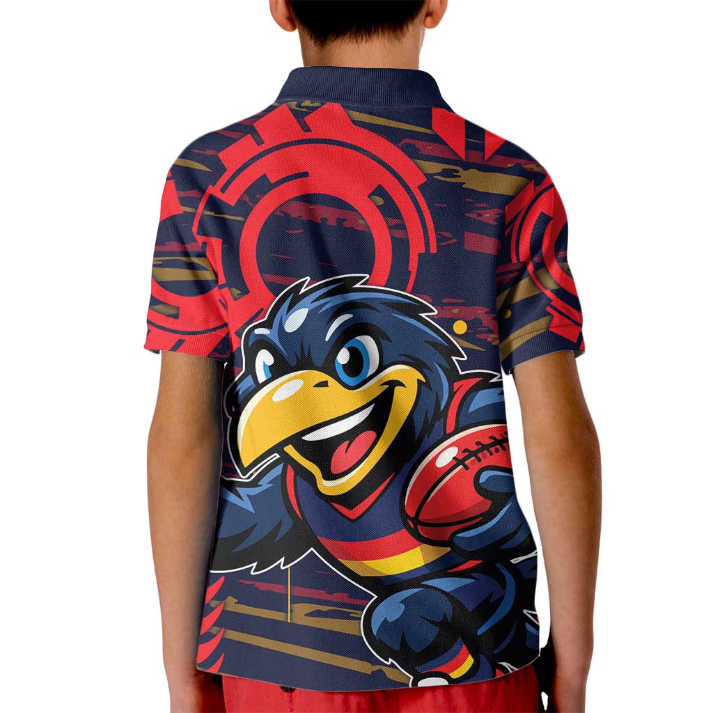 Adelaide Crows Kid Polo Shirt Mascot Cartoon Football Illustration Style