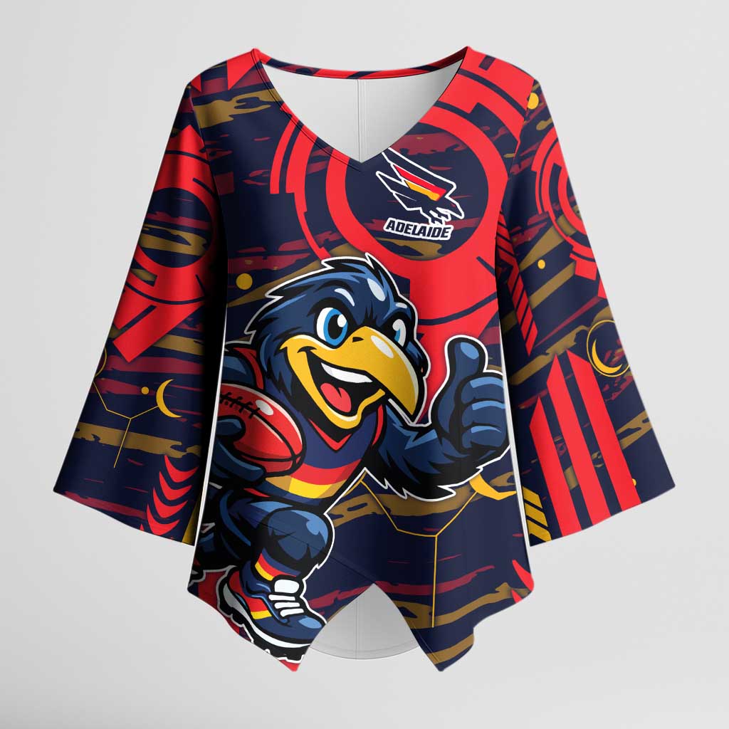 Adelaide Crows Kimono Sleeve Blouse Mascot Cartoon Football Illustration Style