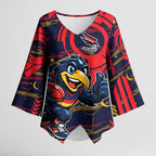 Adelaide Crows Kimono Sleeve Blouse Mascot Cartoon Football Illustration Style
