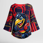 Adelaide Crows Kimono Sleeve Blouse Mascot Cartoon Football Illustration Style