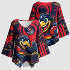 Adelaide Crows Kimono Sleeve Blouse Mascot Cartoon Football Illustration Style