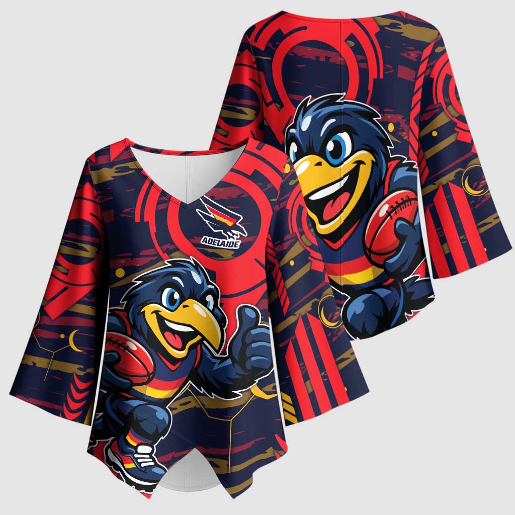 Adelaide Crows Kimono Sleeve Blouse Mascot Cartoon Football Illustration Style