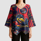 Adelaide Crows Kimono Sleeve Blouse Mascot Cartoon Football Illustration Style