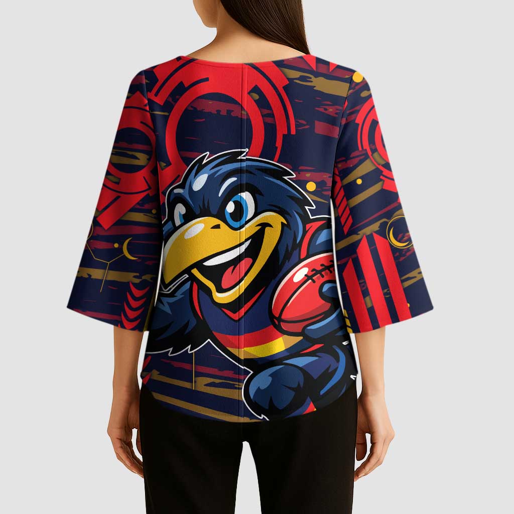 Adelaide Crows Kimono Sleeve Blouse Mascot Cartoon Football Illustration Style
