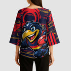 Adelaide Crows Kimono Sleeve Blouse Mascot Cartoon Football Illustration Style