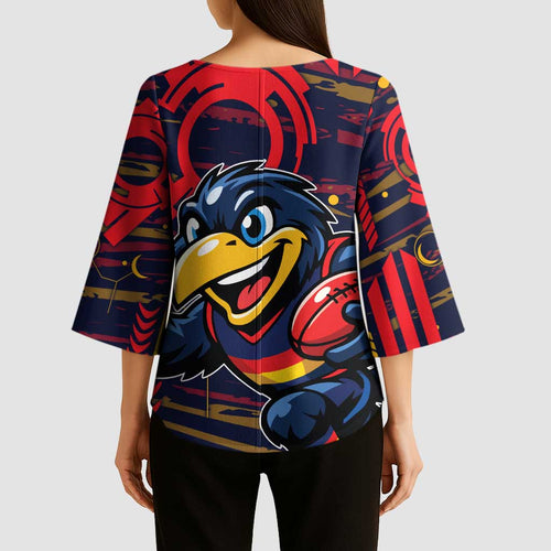 Adelaide Crows Kimono Sleeve Blouse Mascot Cartoon Football Illustration Style