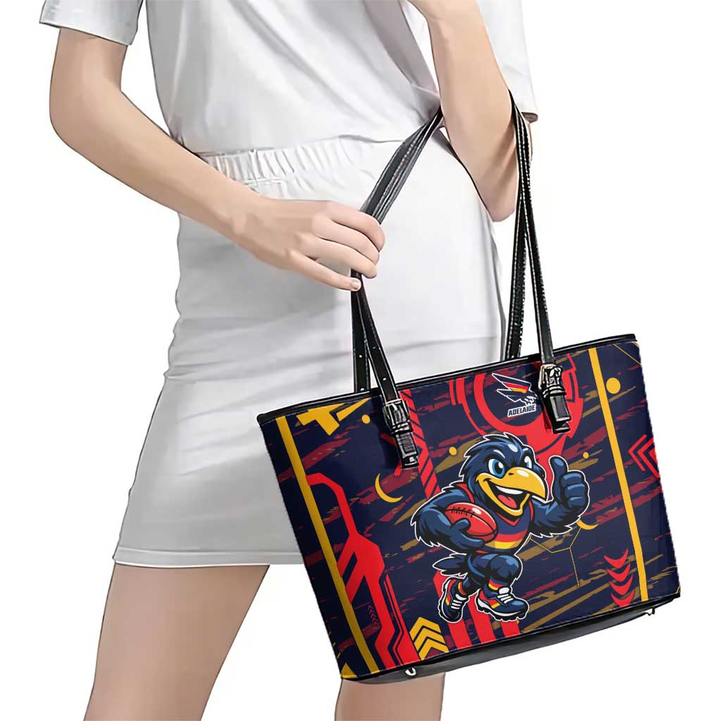 Adelaide Crows Leather Tote Bag Mascot Cartoon Football Illustration Style