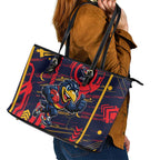 Adelaide Crows Leather Tote Bag Mascot Cartoon Football Illustration Style