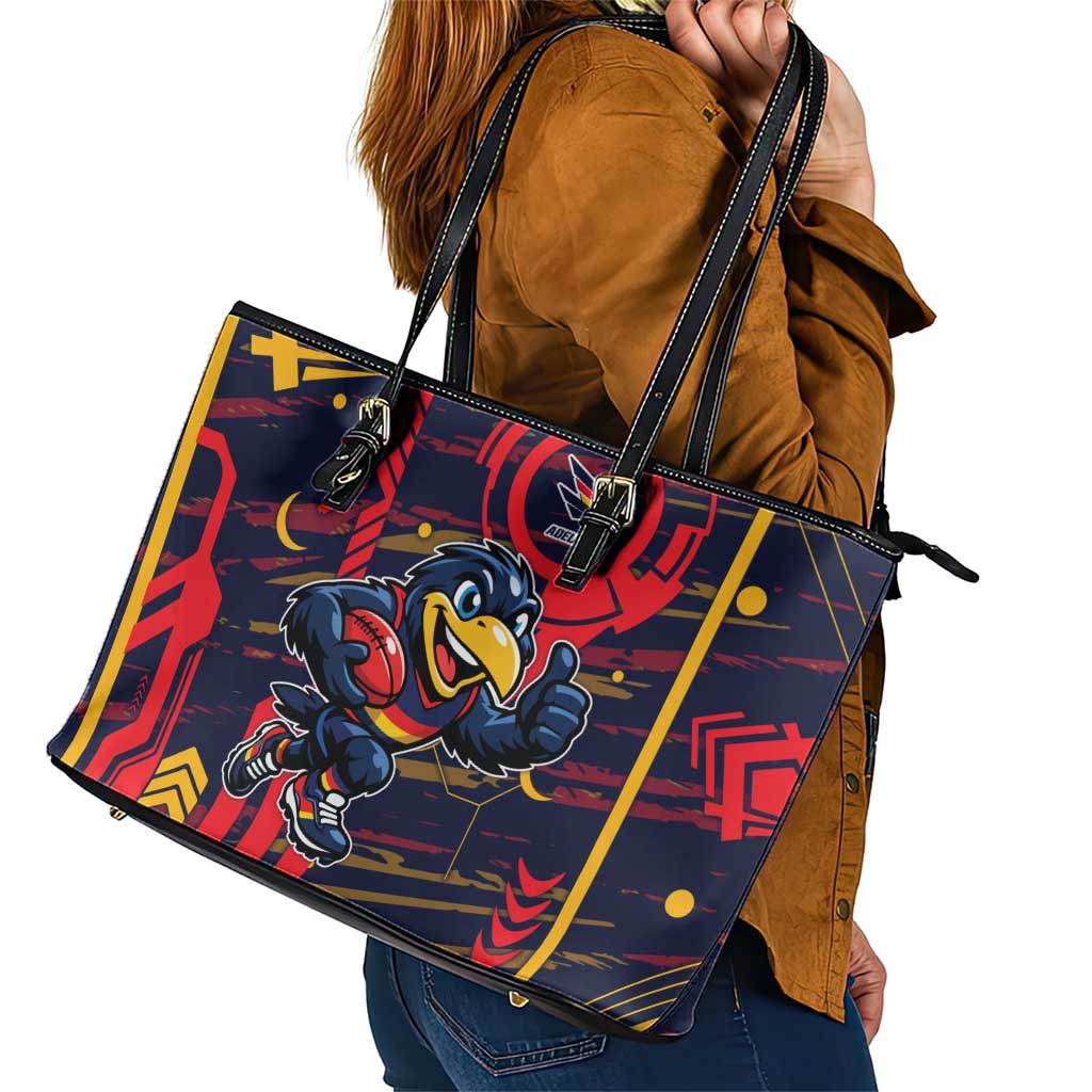 Adelaide Crows Leather Tote Bag Mascot Cartoon Football Illustration Style