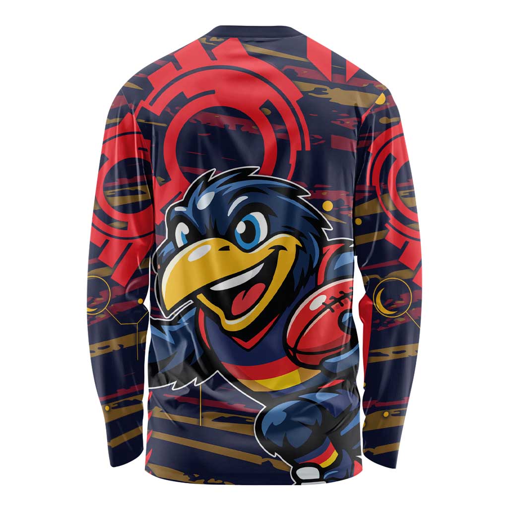 Adelaide Crows Long Sleeve Shirt Mascot Cartoon Football Illustration Style