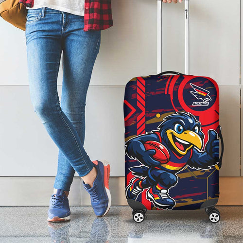 Adelaide Crows Luggage Cover Mascot Cartoon Football Illustration Style