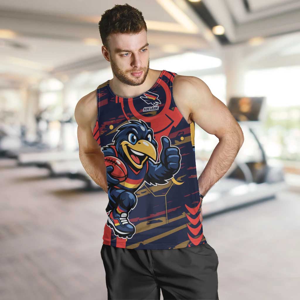 Adelaide Crows Men Tank Top Mascot Cartoon Football Illustration Style