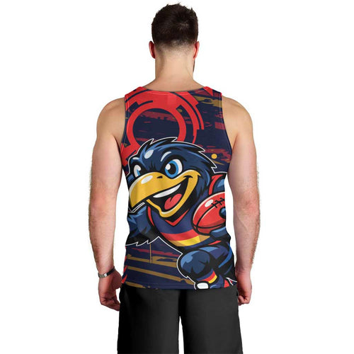 Adelaide Crows Men Tank Top Mascot Cartoon Football Illustration Style